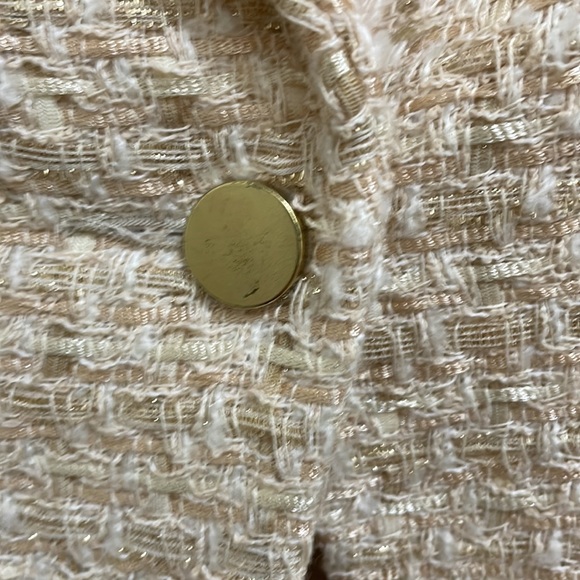 H&M Cream Gold woven blend blazer (sz 10) - Picture 6 of 11